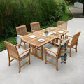 Set da pranzo da esterno in teak Sonoma Lane Merkel, 7 pezzi, con cuscini