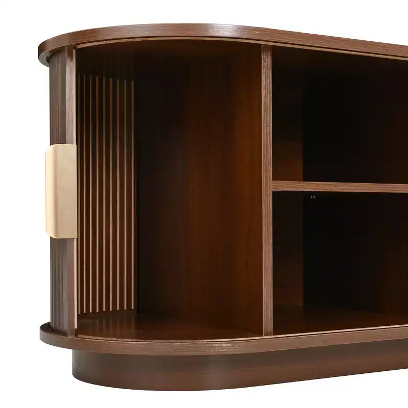 GDFStudio Roy TV-Schrank im Landhausstil aus Holz mit Schiebetür und verstellbarem Stauraum