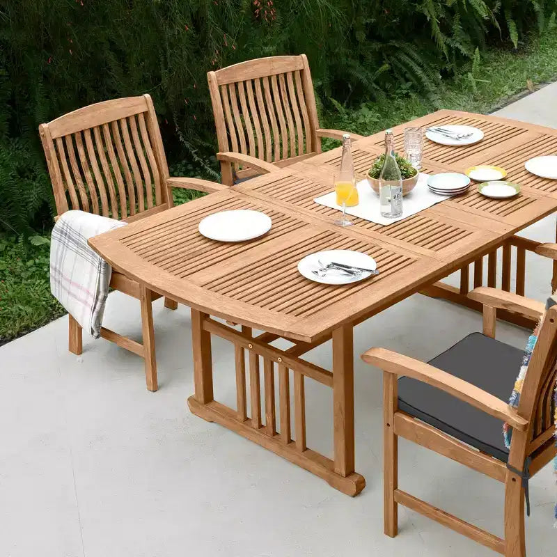 Set da pranzo da esterno in teak Sonoma Lane Merkel, 7 pezzi, con cuscini