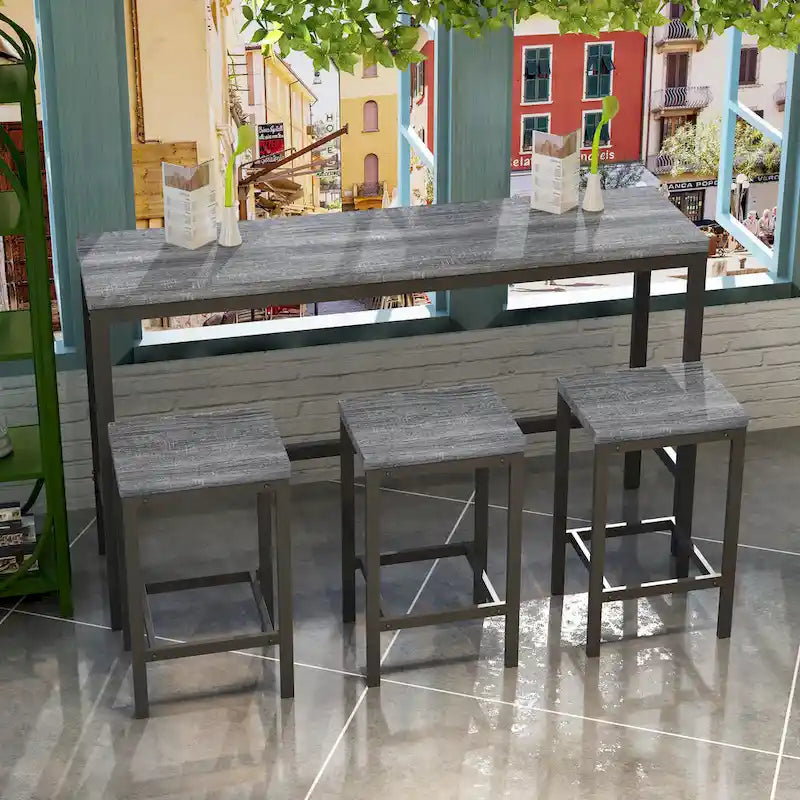 Bartisch-Set mit 3 Hockern