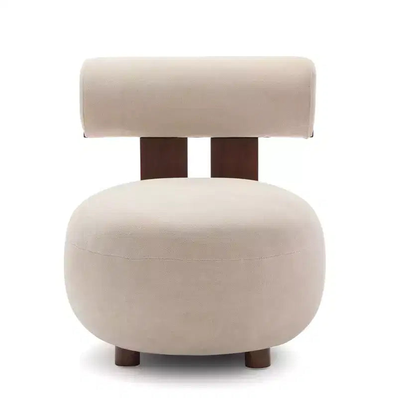 Fauteuil d'appoint sculptural moderne Christopher Knight Home Chariya en hévéa, revêtement en velours et dossier cylindrique