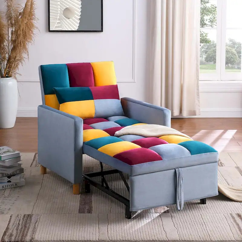 Fauteuil-lit convertible Aukfa, fauteuil une place avec oreiller