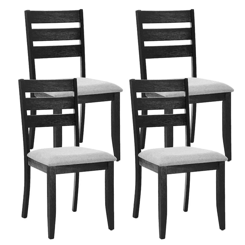 Set van 4 houten eetkamerstoelen met spijlenrugleuning