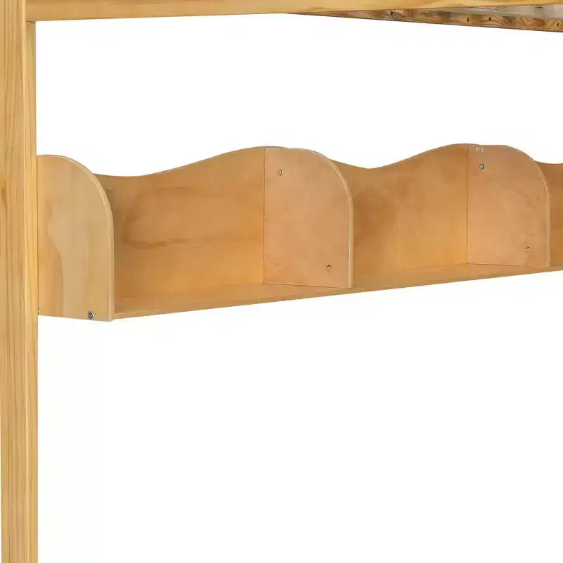 Queensize-Hochbett mit Treppe, Kleiderschrank und Ablagefächern - MDF, 650 lb