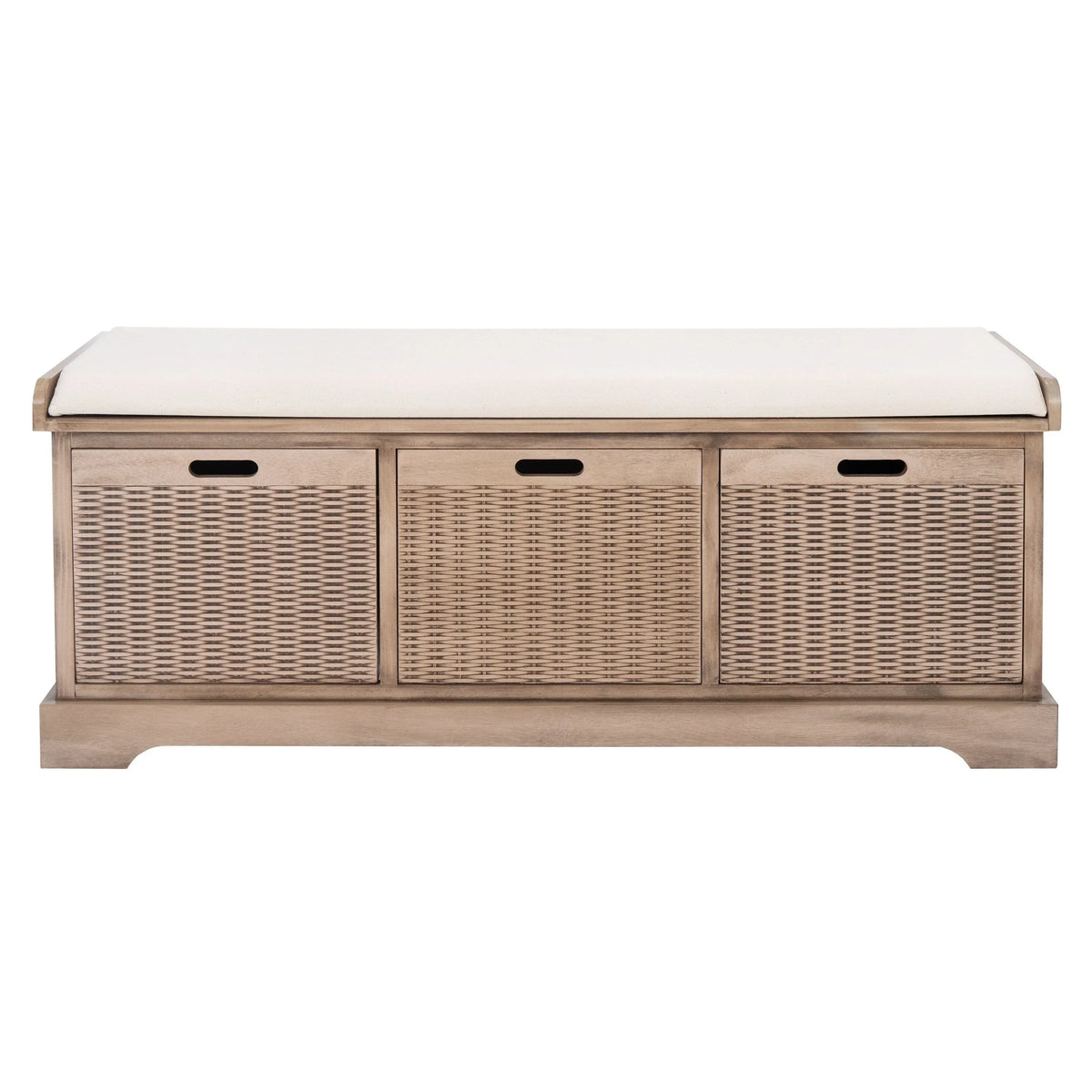 SAFAVIEH Fiorello 3-Drawer with Cushion Storage Bench - 47.3 W x 15 L x 19 H - 47Wx15Dx19H