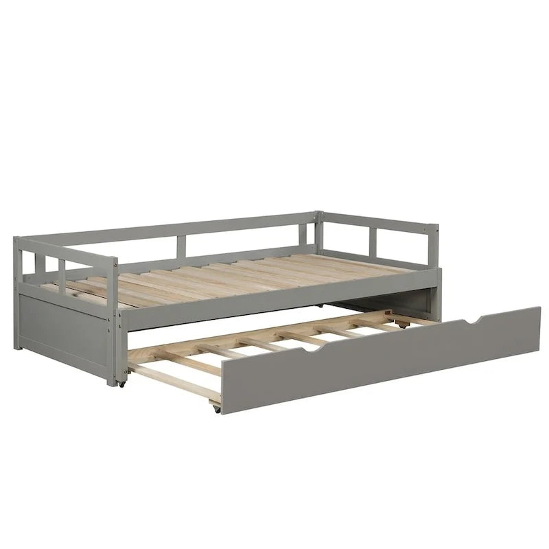 Divano letto allungabile con letto estraibile, divano letto in legno con letto estraibile