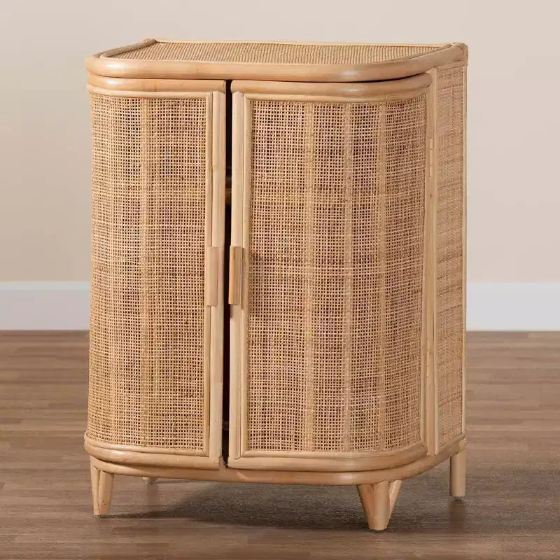 Meuble de rangement en rotin naturel bali & pari Yanka : fait main, 2 étagères, style bohème