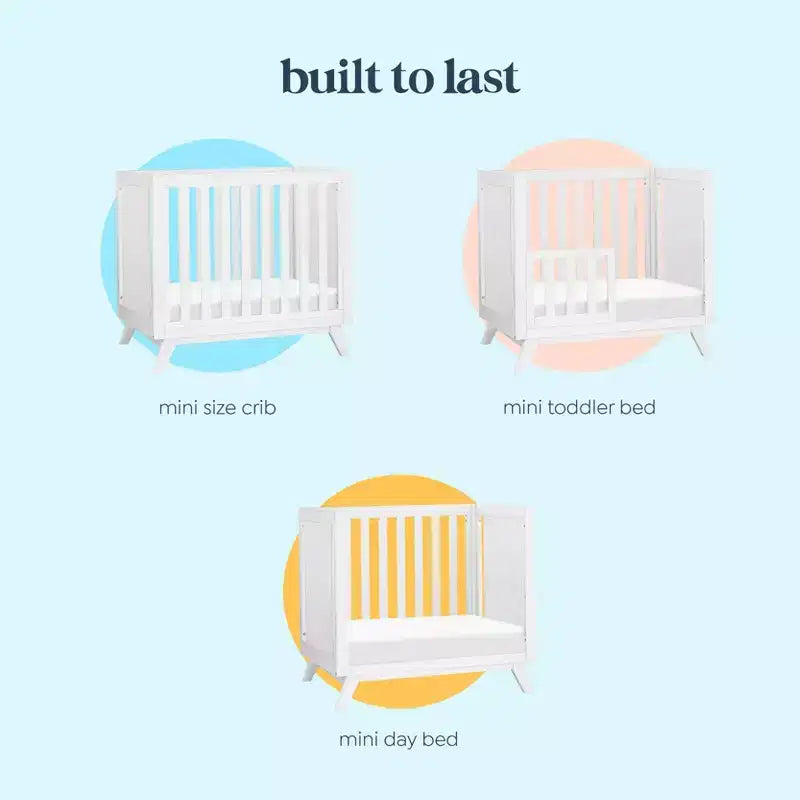daVinci Otto 3-in-1 umbaubares Mini-Kinderbett mit 4 Matratzen