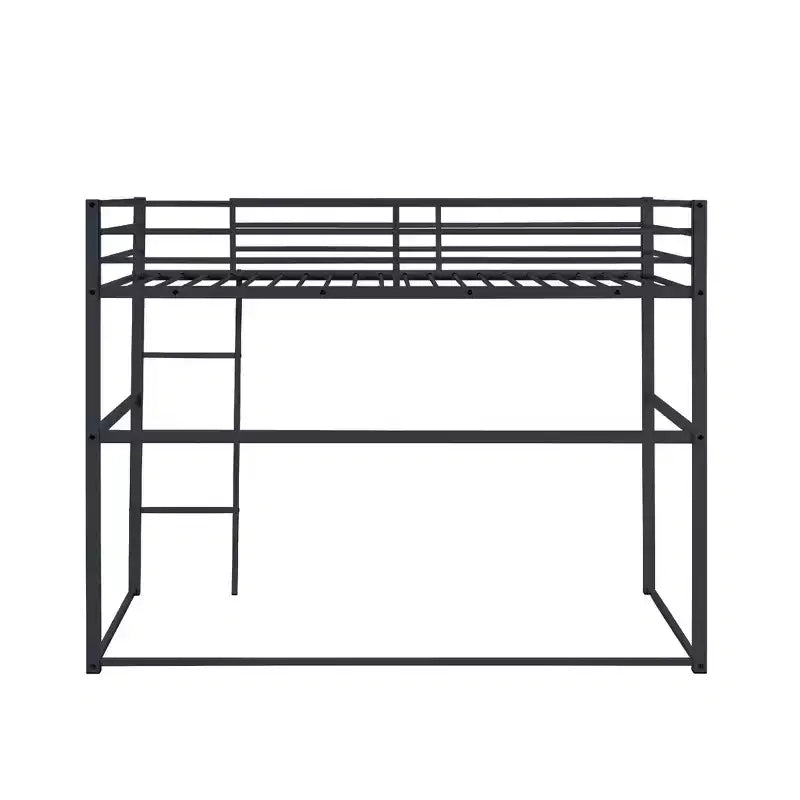 Lit mezzanine métallique simple avec barrières de sécurité et échelle plate