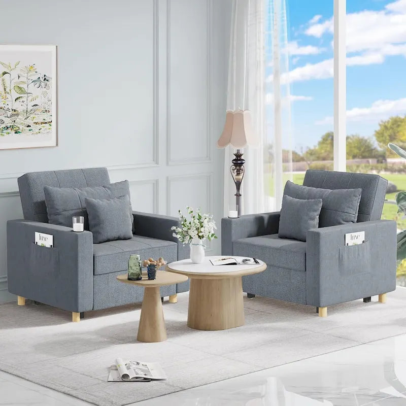Fauteuil-lit réglable convertible 3-en-1, plusieurs couleurs, pour 1 personne
