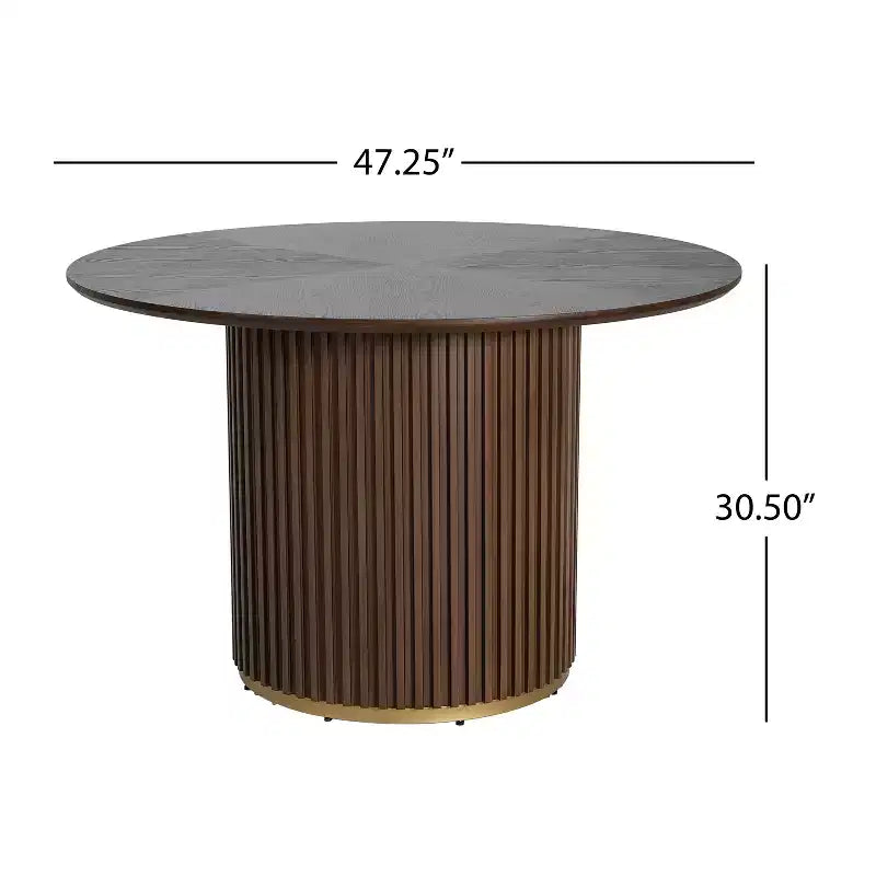 Christopher Knight Home Shankar moderne 5-delige ronde eetkamerset met stoelen van rubberhout met bekleding