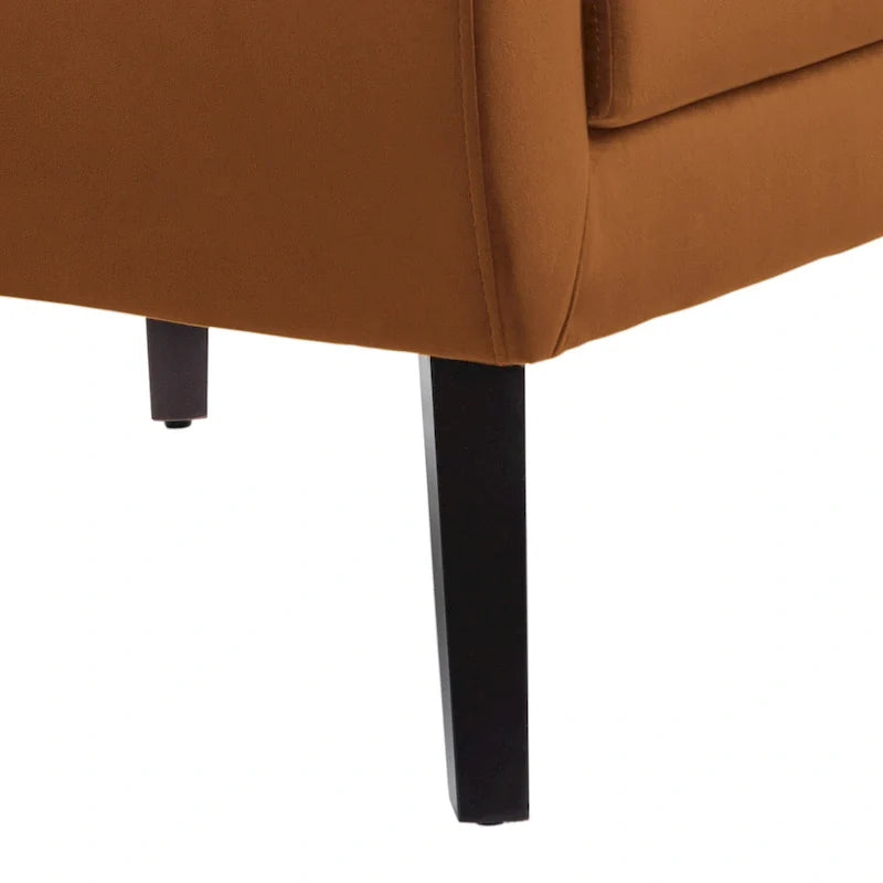 Ensemble de 2 fauteuils d’appoint rembourrés en velours pour le salon