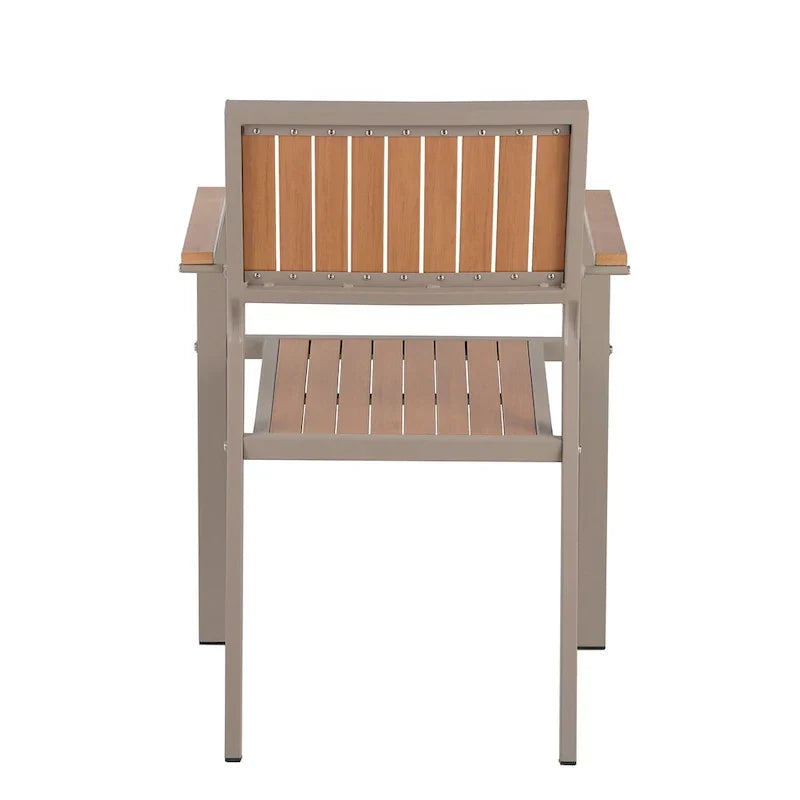 7-teiliges ausziehbares Outdoor-Essset mit ausziehbarem Tisch und 6 Armlehnstühlen