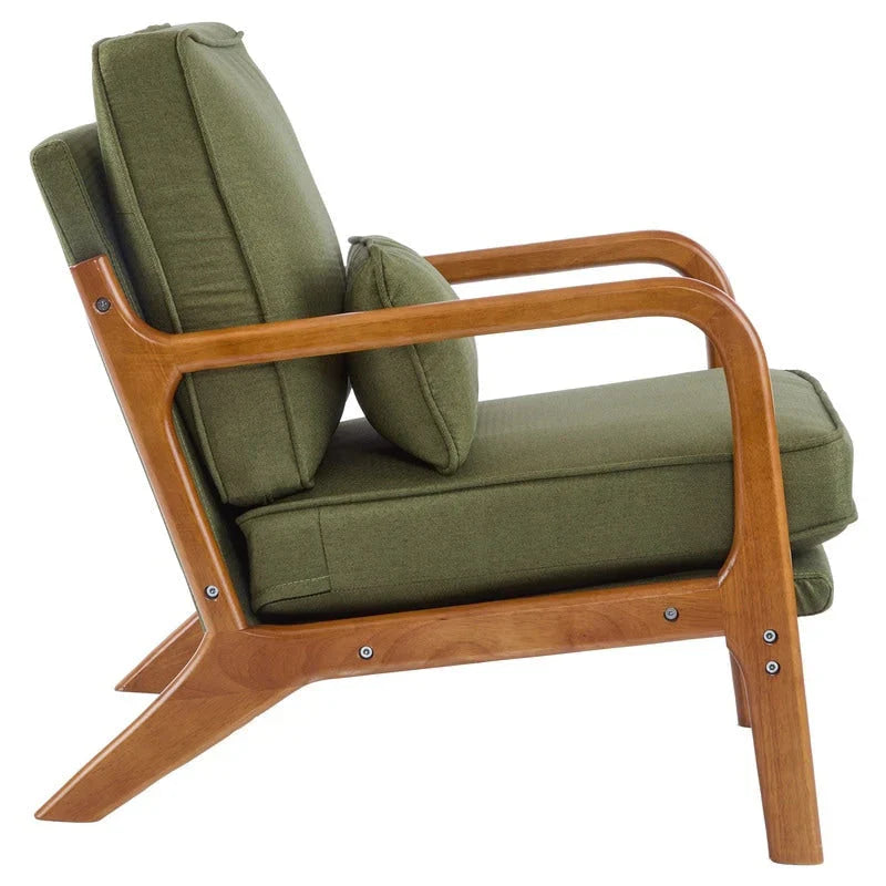 Gestoffeerde accentstoel in midcenturymoderne stijl