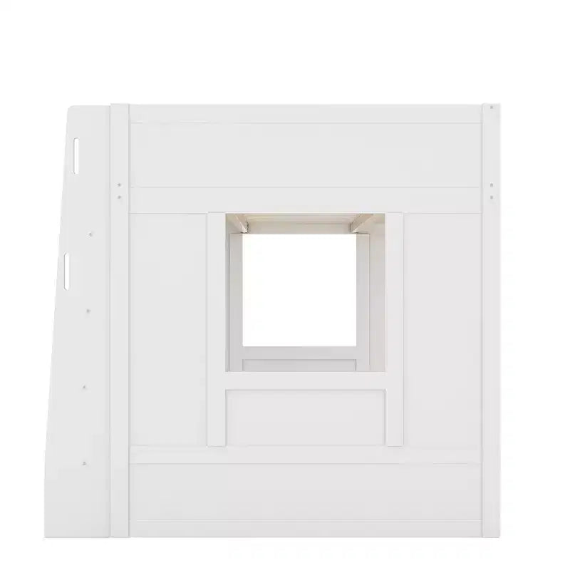 Struttura letto a soppalco in legno Whisen Queen Size con armadietti e ripiani contenitori
