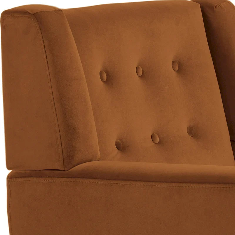 Ensemble de 2 fauteuils d’appoint rembourrés en velours pour le salon