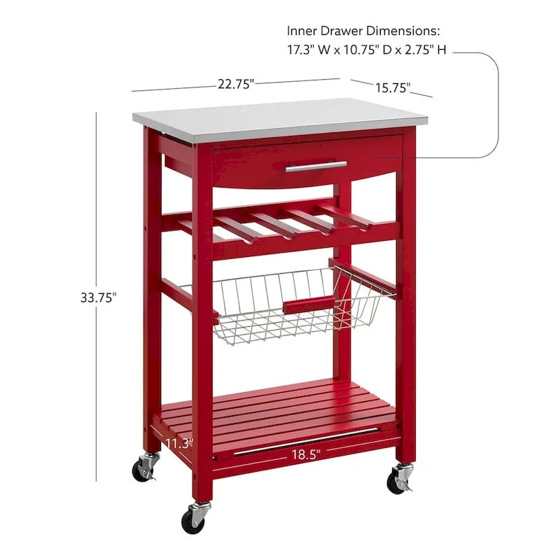 Carrello da cucina compatto e mobile Jake