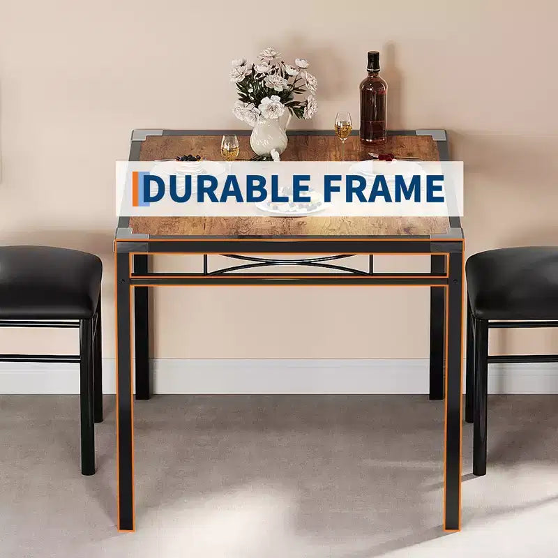 Ensemble de table à manger pour 4 personnes, avec 4 chaises rembourrées, ensemble de 5 pièces en bois pour la cuisine ou la salle à manger avec protège-coins, pour cuisine, appartement et petit espace