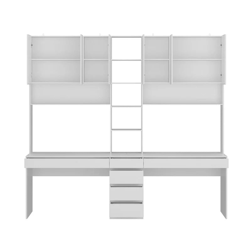 Bureau moderne spacieux blanc pour deux personnes, pour le jeu et le travail