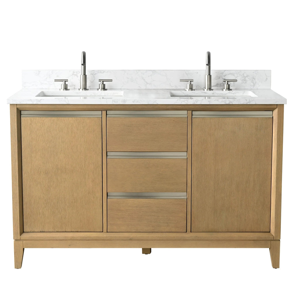Meuble-lavabo de salle de bain Vanity Art avec lavabo en céramique et comptoir en marbre reconstitué