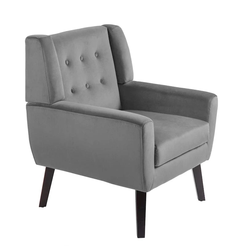 Ensemble de 2 fauteuils d’appoint rembourrés en velours pour le salon