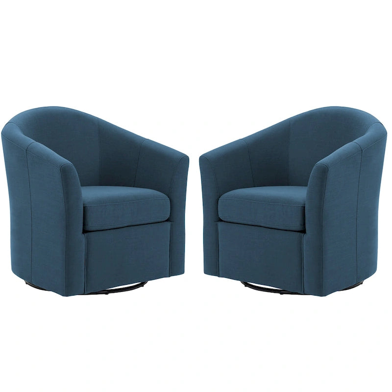 Set van 2 moderne gestoffeerde draaibare kuipstoelen voor de woonkamer