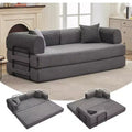 2-in-1-Schlafsofa, bequemes Klappsofa aus Cord mit tiefer Sitzfläche und breiten Armlehnen, Sofa ohne Gestell, für Wohnzimmer und Wohnungen