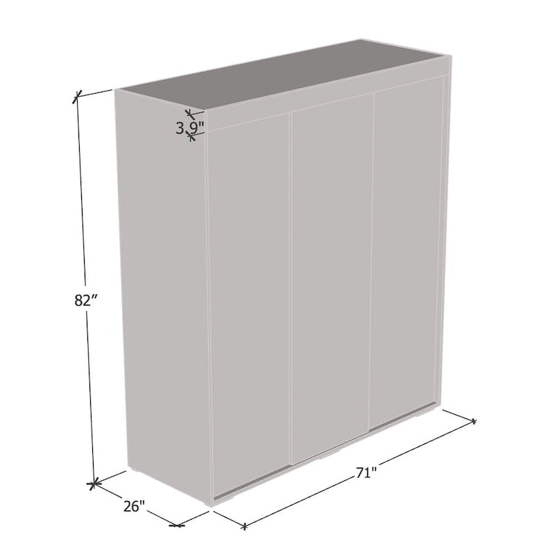 Armoire moderne Aria à 3 portes avec miroir