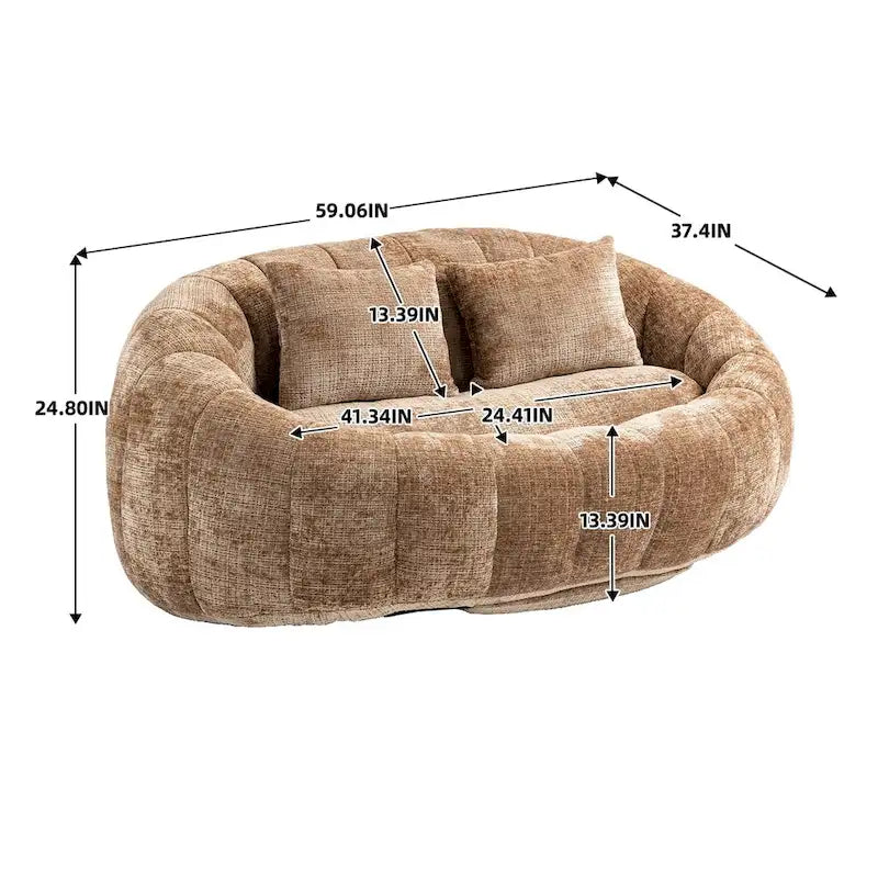 Sitzsack-Sessel aus Chenille, lässiges Sofa