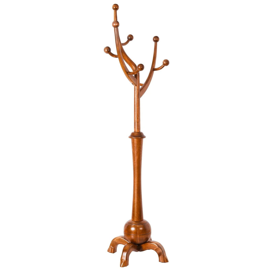 Appendiabiti autoportante in legno di gomma a forma di ramo con 8 ganci - 24.5W x 70.87H