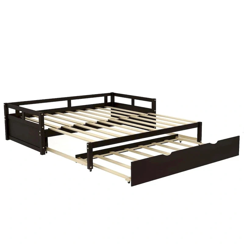 Divano letto allungabile con letto estraibile, divano letto in legno con letto estraibile