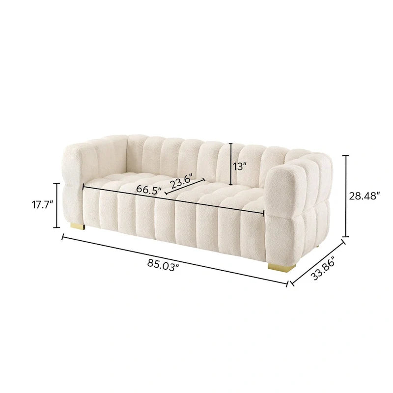 Canapé moderne de 85 en tissu gaufré, confortable pour les loisirs