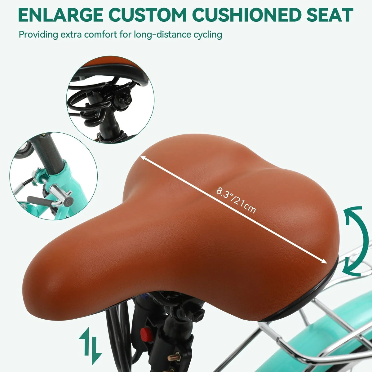 Moasis24/ 26 Cruiser-Fahrrad mit 7 Gängen, verstellbarer Tiefeinstieg, Pendlerfahrrad