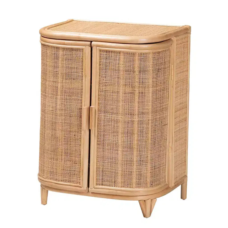 Meuble de rangement en rotin naturel bali & pari Yanka : fait main, 2 étagères, style bohème
