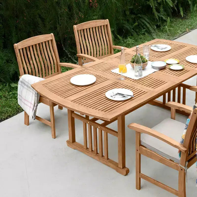 Set da pranzo da esterno in teak Sonoma Lane Merkel, 7 pezzi, con cuscini