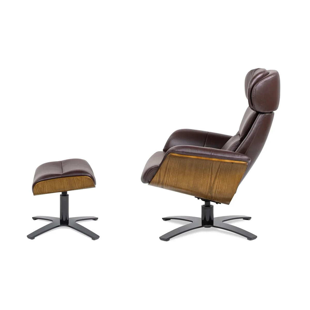 Fauteuil inclinable Jovan de 31.5 en cuir véritable avec ottoman