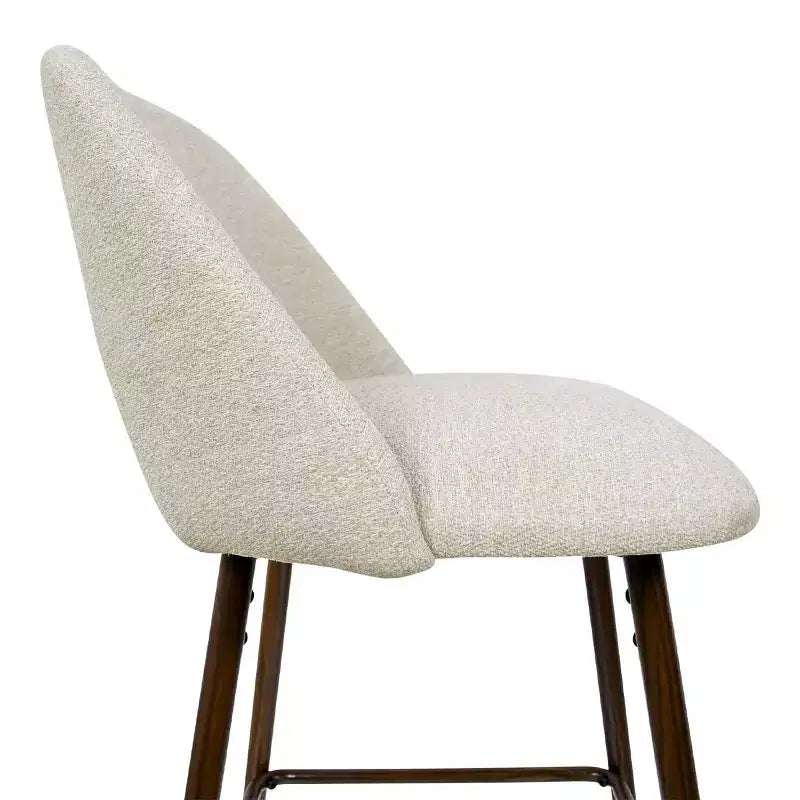 Ensemble de 3 tabourets de bar mi-hauteur de style moderne du milieu du siècle, chaises rembourrées de 26 po pour îlot de cuisine, pieds en métal finition noyer - Panipeachy
