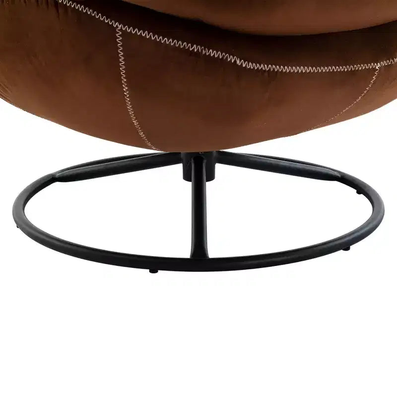 Okak Samt-Sessel mit Hocker, moderner Sessel ohne Armlehnen im Mid-Century-Stil, bequemer, weicher Sessel zum Fernsehen und Spielen