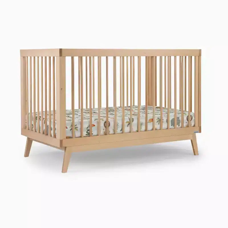 Lit bébé convertible 3-en-1, hêtre européen massif, certifié GREENGUARD Gold, fabriqué en Italie