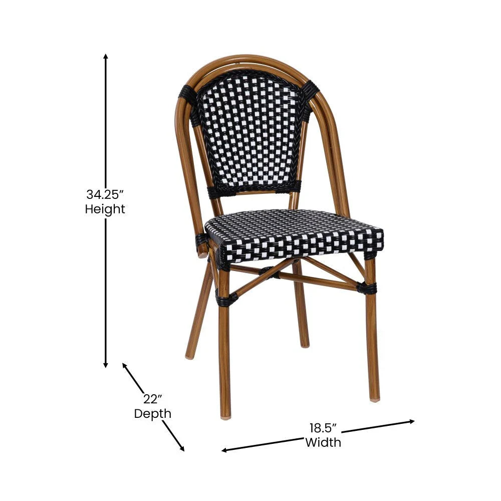 Set bistrot commerciale per interni/esterni con tavolo e quattro sedie