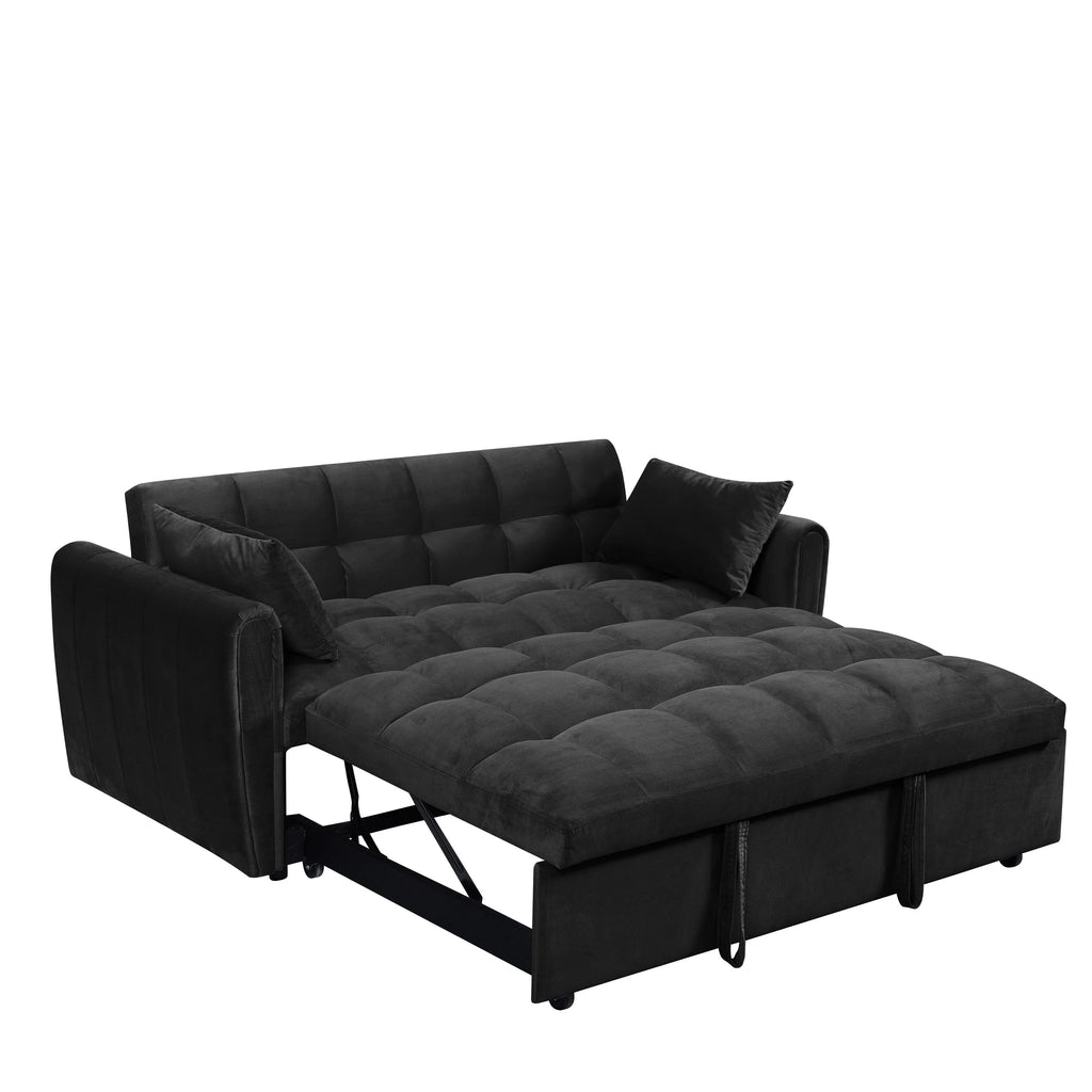 64.96 fluwelen slaapbank 3-in-1 met verstelbare rugleuning, opbergvak en draagvermogen van 500lb