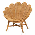 Blossom Akzentstuhl in Blumenform aus honigfarbenem Rattan im Boho-Stil