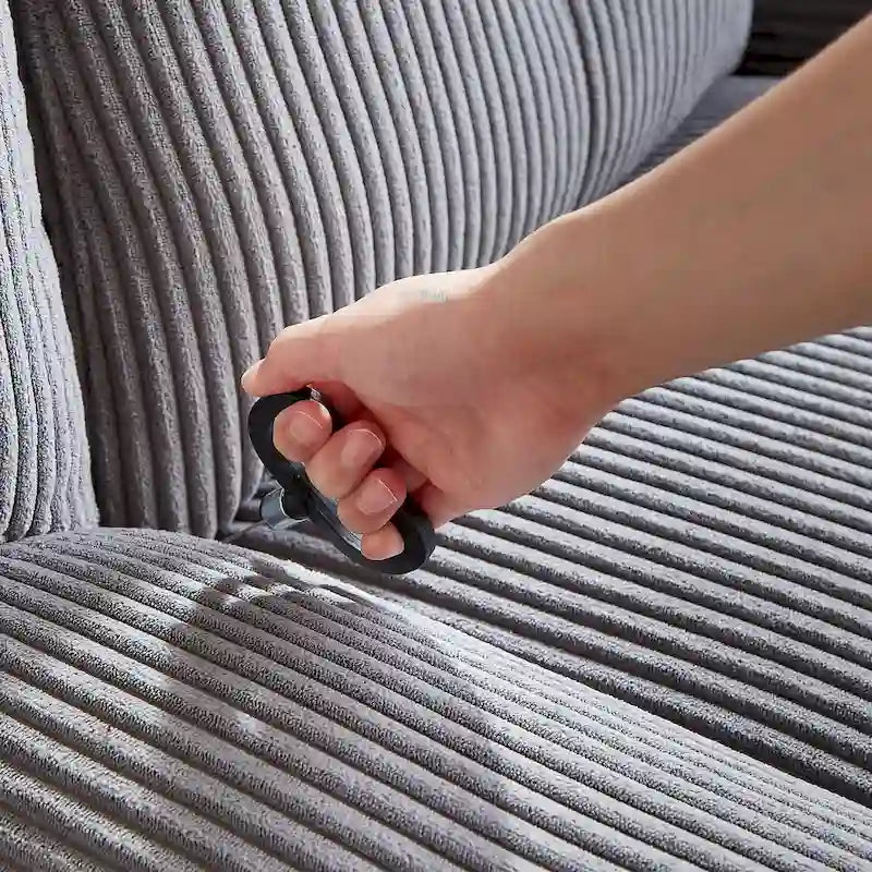 Drehsessel mit Cordbezug, Schaukelfunktion und Fußstütze fürs Wohnzimmer