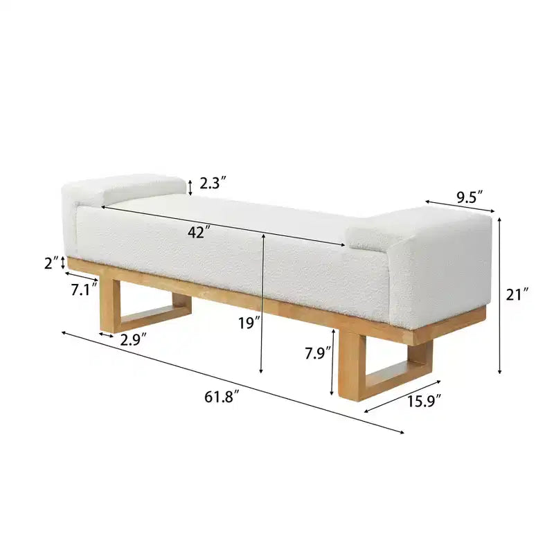Christopher Knight Home Paulina moderne bank van rubberhout, bekleed met bouclé
