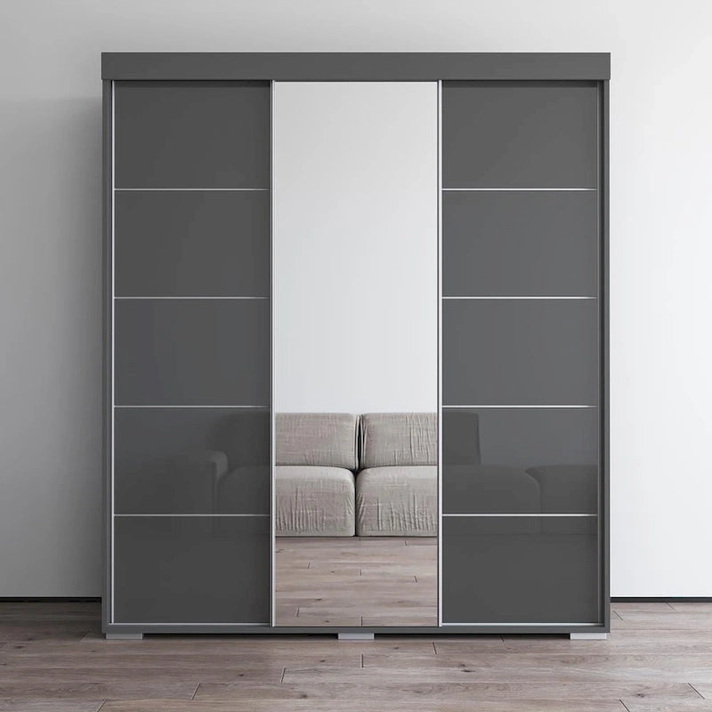 Armoire moderne Aria à 3 portes avec miroir
