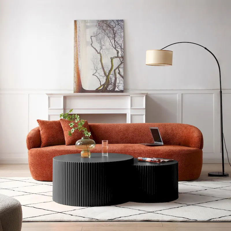 Set di tavolini rotondi da salotto impilabili, stile glam moderno (set da 2), non assemblato