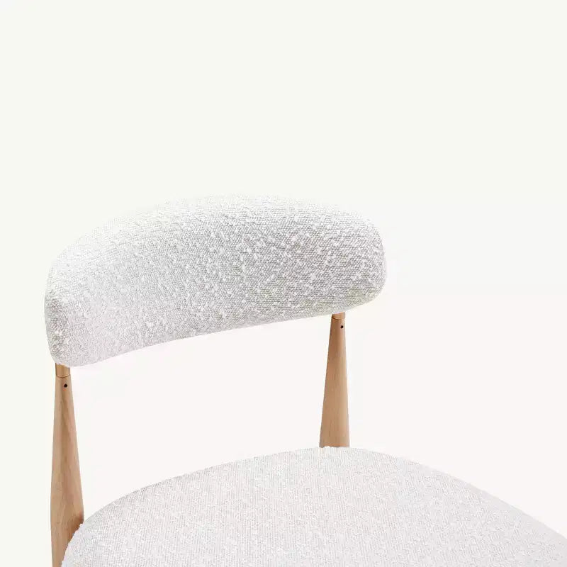 Bouclé-Barhocker ohne Armlehnen, 4er-Set, mit Metallbeinen in Holzoptik für Küche, Wohnzimmer, Restaurant und Café - Morden Fort