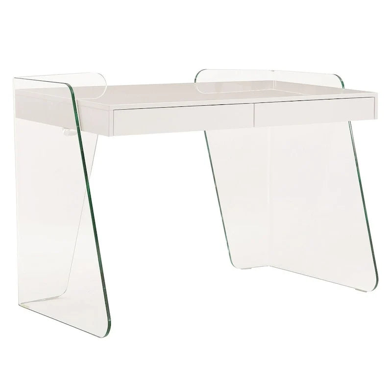 Bureau de bureau ARCHIE avec verre transparent.