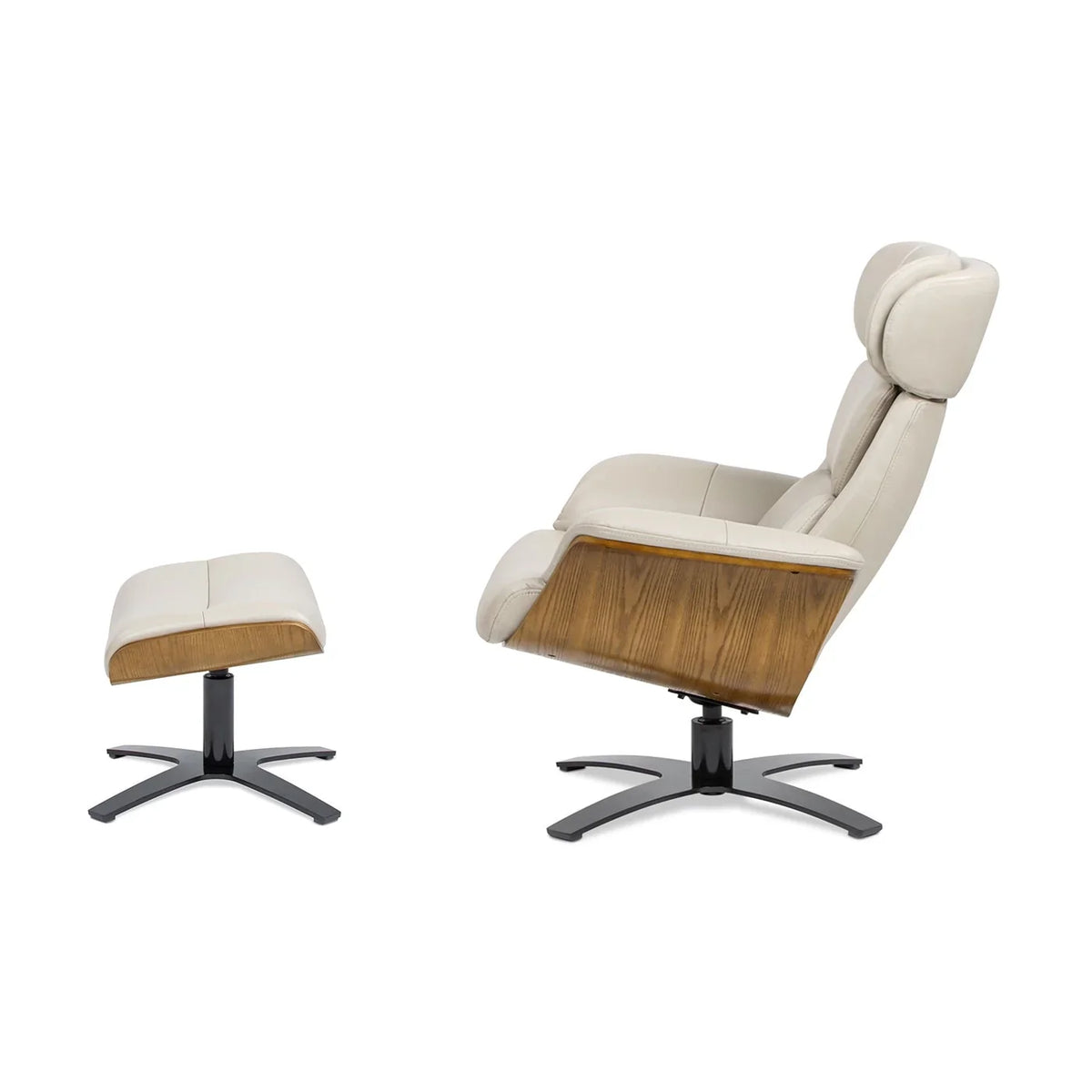 Fauteuil inclinable Jovan de 31.5 en cuir véritable avec ottoman