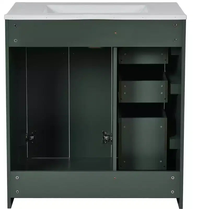 Badkamermeubel van 30 inch met enkele wastafel, kast en 3 laden - zwart / blauw / groen / indigo / wit